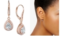 Anne Klein Teardrop Crystal and Pav&eacute; Drop Earrings